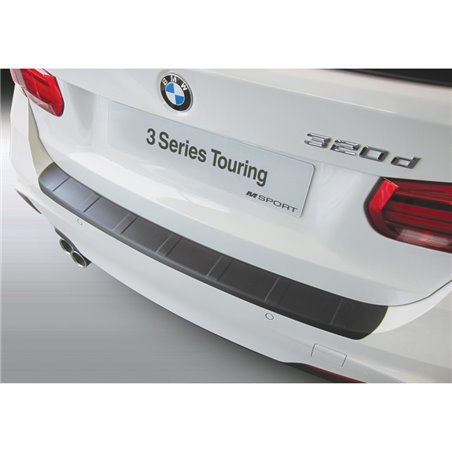 Protection de seuil arrière (ABS) sur mesure pour BMW Série 3 F31 Touring 2012-2019 'M-Sport' 'Ribbed' Noir