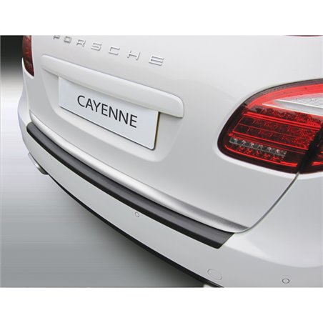 Protection de seuil arrière (ABS) sur mesure pour Porsche Cayenne 2010-2014 'Ribbed' Noir