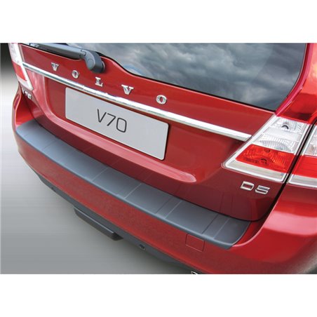 Protection de seuil arrière (ABS) sur mesure pour Volvo V70 2013-2016 (excl. XC70) 'Ribbed' Noir