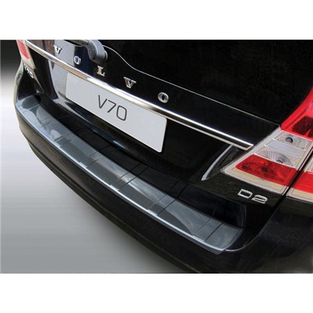 Protection de seuil arrière (ABS) sur mesure pour Volvo V70 2013-2016 (excl. XC70) 'Ribbed' Look Carboné