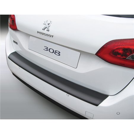 Protection de seuil arrière (ABS) sur mesure pour Peugeot 308 SW 5/2014- Noir