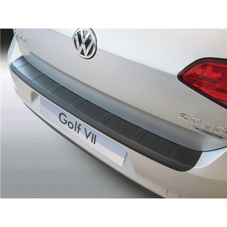 Protection de seuil arrière (ABS) sur mesure pour Volkswagen Golf VII 3/5 portes 2013-2019 'Ribbed' Noir