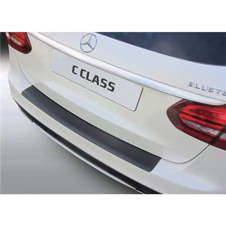 Protection de seuil arrière (ABS) sur mesure pour Mercedes Classe-C W205 Kombi 6/2014-6/2021 Noir