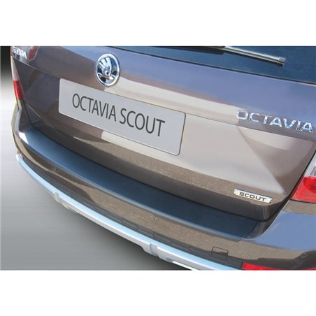 Protection de seuil arrière (ABS) sur mesure pour Skoda Octavia Scout Kombi 6/2013-4/2017 Noir