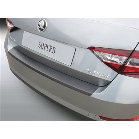 Protection de seuil arrière (ABS) sur mesure pour Skoda Superb III Sedan 5/2015- Noir