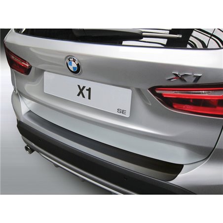 Protection de seuil arrière (ABS) sur mesure pour BMW X1 F48 Sport/X-Line 10/2015-8/2019 Noir