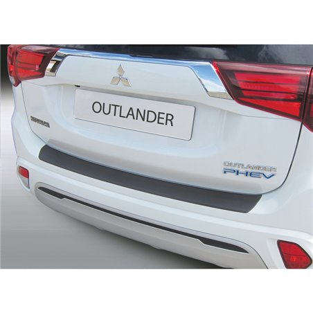 Protection de seuil arrière (ABS) sur mesure pour Mitsubishi Outlander PHEV 2015- Noir