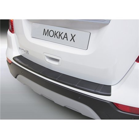 Protection de seuil arrière (ABS) sur mesure pour Opel Mokka X 10/2016- 'Ribbed' Noir