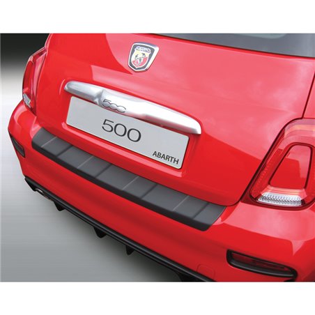 Protection de seuil arrière (ABS) sur mesure pour Fiat 500/500C Abarth 4/2016- Noir 'Ribbed'