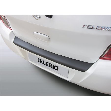 Protection de seuil arrière (ABS) sur mesure pour Suzuki Celerio 2014-2019 Noir