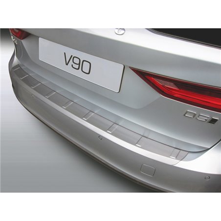 Protection de seuil arrière (ABS) sur mesure pour Volvo V90 9/2016- Noir 'Ribbed'