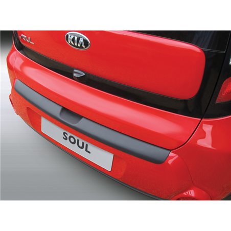 Protection de seuil arrière (ABS) sur mesure pour Kia Soul 2014-2016 Noir