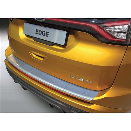 Protection de seuil arrière (ABS) sur mesure pour Ford Edge 2016-2018 'Ribbed' Argent