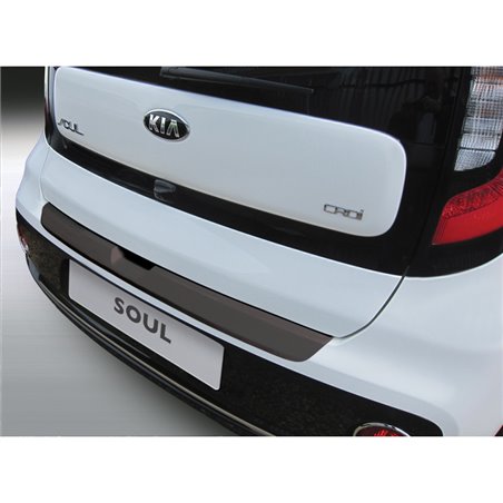 Protection de seuil arrière (ABS) sur mesure pour Kia Soul 10/2016-04/2019 Noir