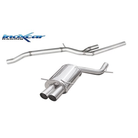 100% Inox Tube centrale + Échappement Sport sur mesure pour Audi S4 (B5) 2.7 Biturbo 265cv 1998-2001 2x75mm Ø60 Racing