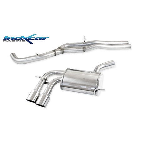 100% Inox Tube centrale + Échappement Sport sur mesure pour Audi RS3 2.5 TFSI Quatro 340cv 2011- 2x90mm