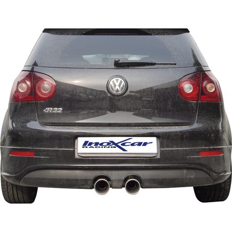 100% Inox Échappement Sport 'Central' sur mesure pour Volkswagen Golf V R32 3.2 V6 (250cv) 2004- Droite/Gauche 102mm