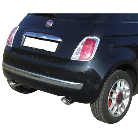 100% Inox Échappement Double sur mesure pour Fiat 500 1.4 16v (100cv) 2007- 120x80mm