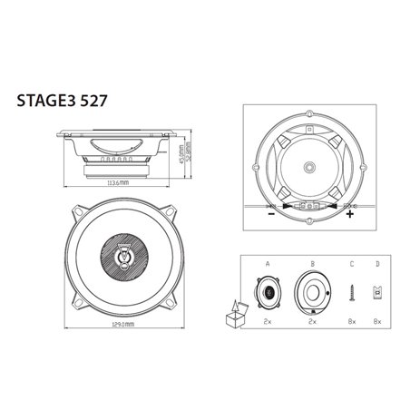 JBL Stage 3 527 5.25'' (13cm) Set de haut-parleur