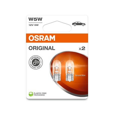 Osram Original Ampoules Halogène - T10 - 12V/5W - set de 2 pièces