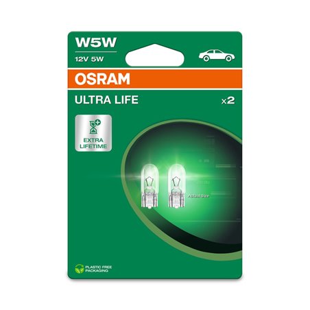 Osram Ultra Life Ampoules Halogène - T10 - 12V/5W - set de 2 pièces