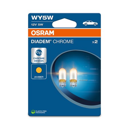 Osram Diadem Chromé Ampoules Halogène - T10 - 12V/5W - set de 2 pièces - Orange