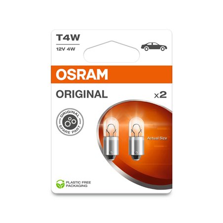 Osram Original Ampoules Halogène - BA9S - 12V/4W - set de 2 pièces