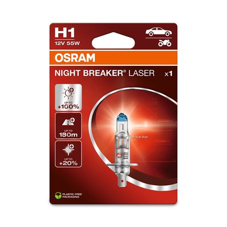 Osram Night Breaker Laser Ampoule Halogène - H1 - 12V/55W - la pièce