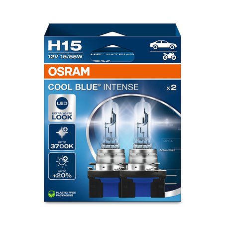 Osram Cool Blue Intense NextGen Ampoules Halogène - H15 - 12V/55-15W - set de 2 pièces