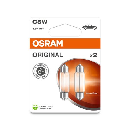 Osram Original Ampoules Halogène - Festoon 36mm 12/5W - set de 2 pièces