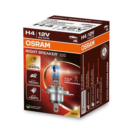 Osram Night Breaker 220 Ampoule Halogène - H4 - 12V/60-55W - 1 pièce