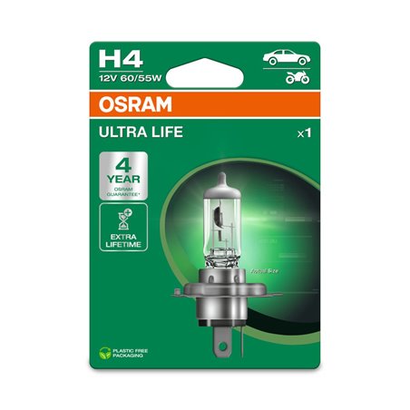 Osram Ultra Life Ampoule Halogène - H4 - 12V/60-55W - la pièce