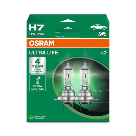 Osram Ultra Life Ampoules Halogène - H7 - 12V/55W - set de 2 pièces