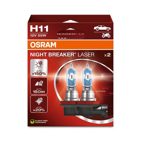 Osram Night Breaker Laser Ampoules Halogène - H11 - 12V/55W - set à 2 pièces