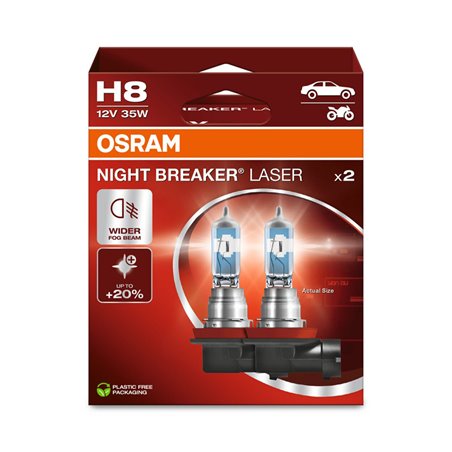 Osram Night Breaker Laser Ampoules Halogène - H8 - 12V/35W - set à 2 pièces