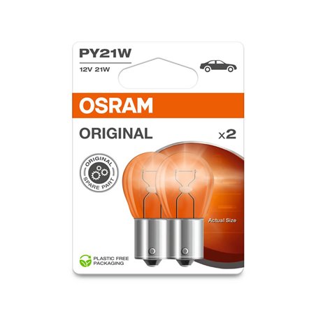 Osram Original Ampoules Halogène - BAU15S - 12V/21W - set de 2 pièces - Orange