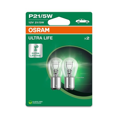 Osram Ultra Life Ampoules Halogène - BAY15D - 12V/21-5W - set de 2 pièces