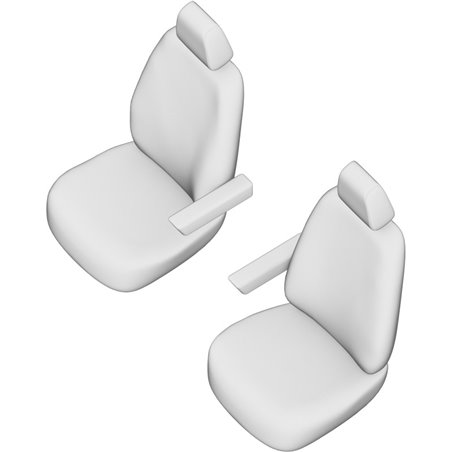 New York Design Housses de siège en cuir artificiel 1+1 sur mesure pour Renault Master/Opel Movano/Nissan NV400 2010-2019