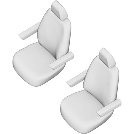 Original Design Housses de siège en tissu 1+1 sur mesure pour Volkswagen Crafter/MAN TGE 2017- (Ergo Comfort)