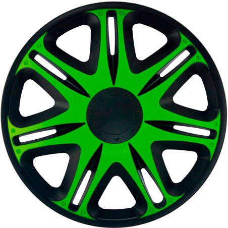 Jeu d'enjoliveurs J-Tec Nascar 15-inch noir/vert