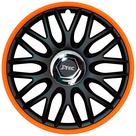 Jeu d'enjoliveurs J-Tec Orden R 16-inch noir/orange + anneau chromé