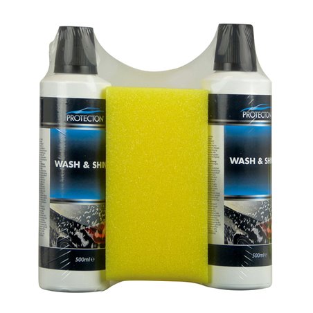 Protecton Wash & shine set 2x 500ml avec éponge