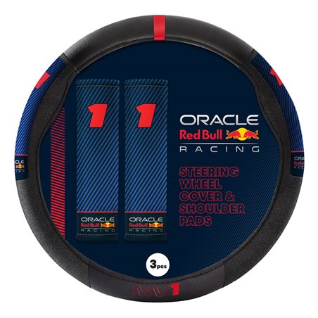 Red Bull Oracle Housse de volant universel + Protèges ceinture - Type 002 MV1 - Noir/Rouge/Bleu