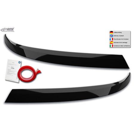 Spoilers de phares sur mesure pour Volkswagen Transporter T6.1 2021- (ABS Noir Brillant)