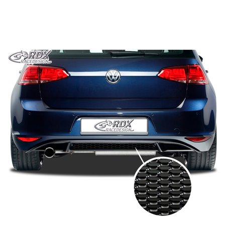 Jupe arrière 'Diffuseur' sur mesure pour Volkswagen Golf VII HB 3/5-portes 2012- 'GTI-Look' excl. GTi/GTD (PUR)