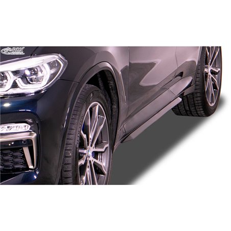 Jupes latérales 'Slim' sur mesure pour BMW X3 (G01) 2017- & X4 (G02) 2018- (ABS noir luisant)