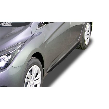 Jupes latérales 'Slim' sur mesure pour Hyundai i40 2011-2015 & Facelift 2015- (ABS noir luisant)