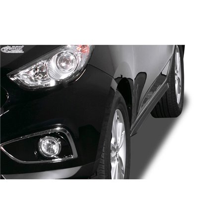 Jupes latérales 'Slim' sur mesure pour Hyundai ix35 2009-2016 (ABS noir luisant)