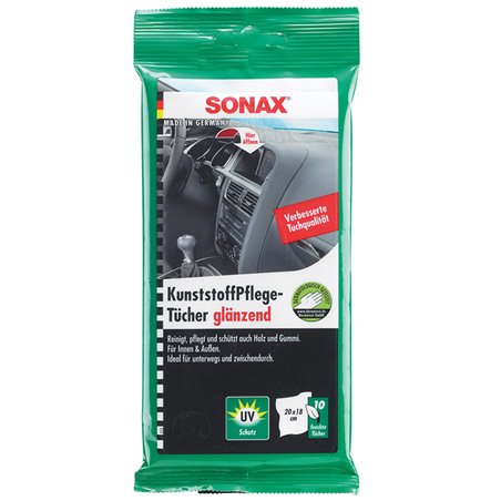 Sonax 415.100 Chiffons d'Entretien Plastiques Brillant - 10 pièces