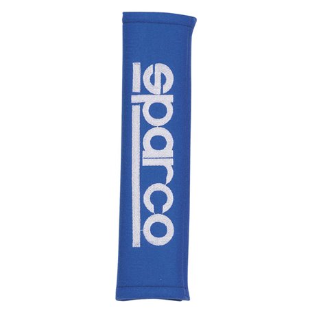 Sparco Protège Ceinture de Sécurité GT - Bleu + Logo - 2 pièces